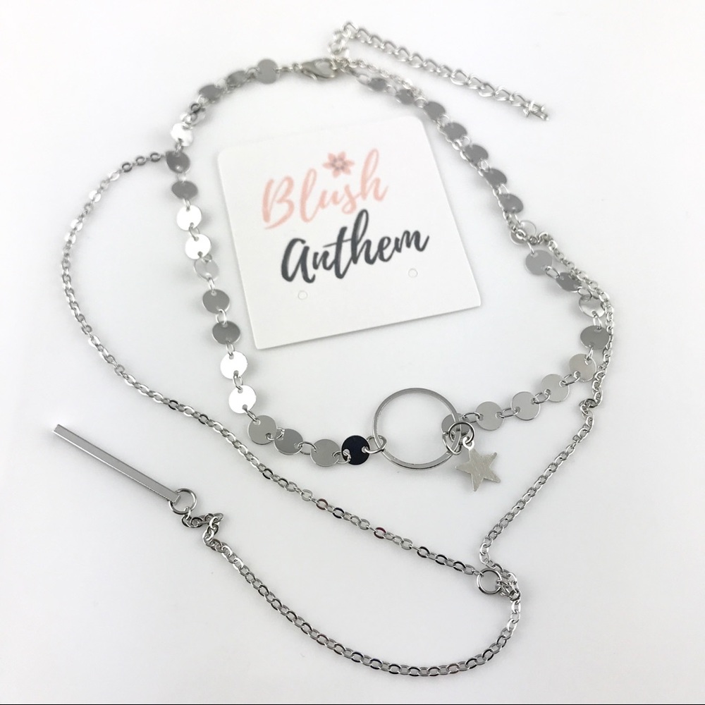 3/$25⚡️Sequin star layered circle choker necklace - Picture 5 of 6